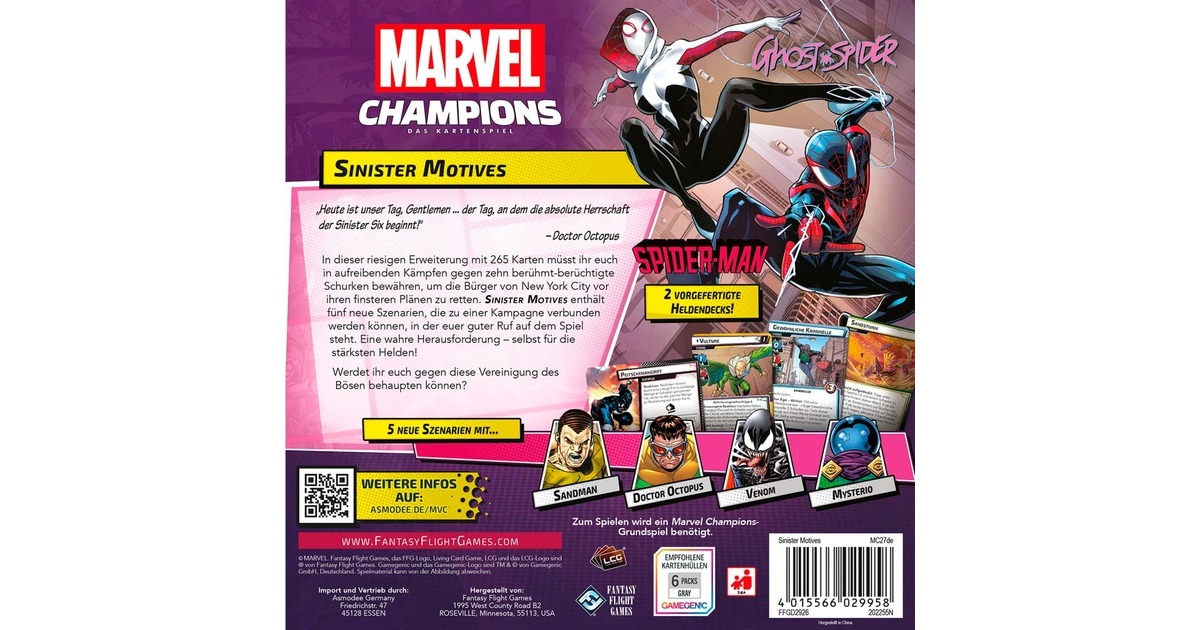 Asmodee Marvel Champions: Das Kartenspiel - Sinister Motives(Erweiterung)