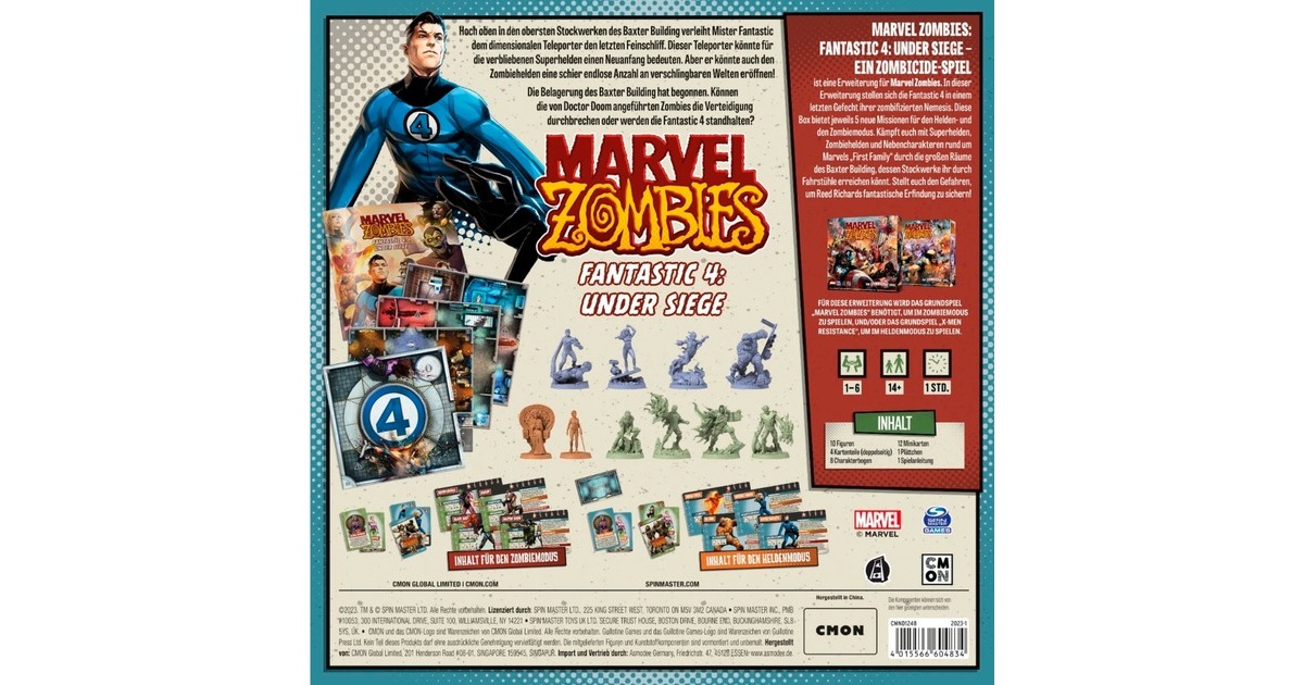 Asmodee Marvel Zombies - Fantastic 4 Under Siege, Kartenspiel(Erweiterung)