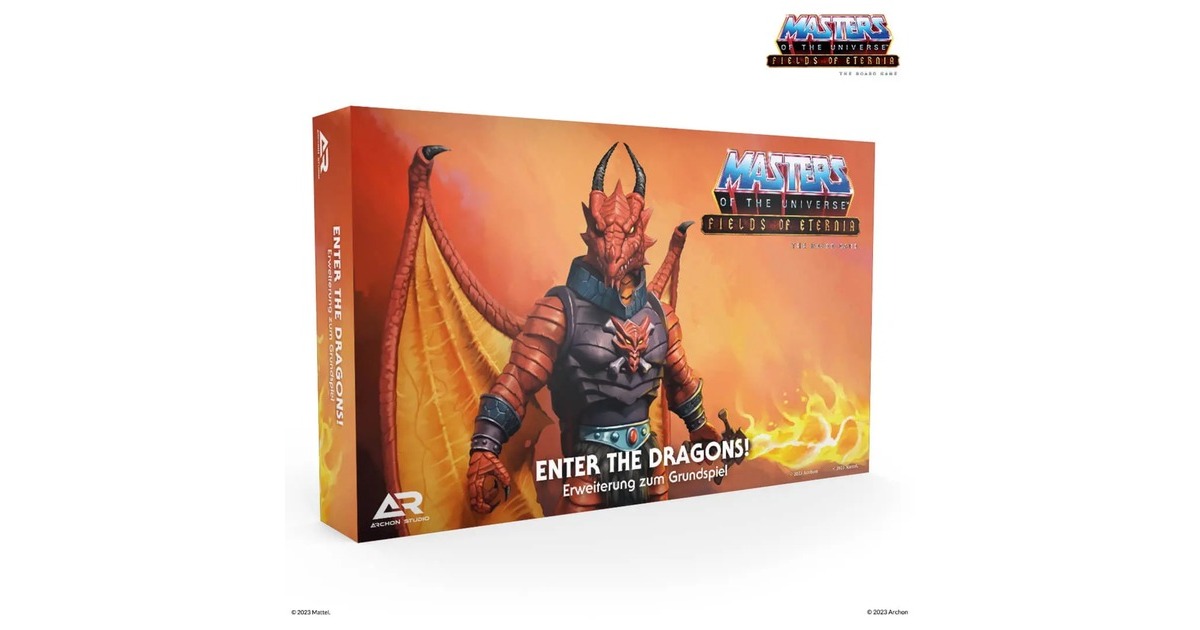 Asmodee Masters of the Universe Fields of Eternia - Enter the Dragons!, Brettspiel(Erweiterung)