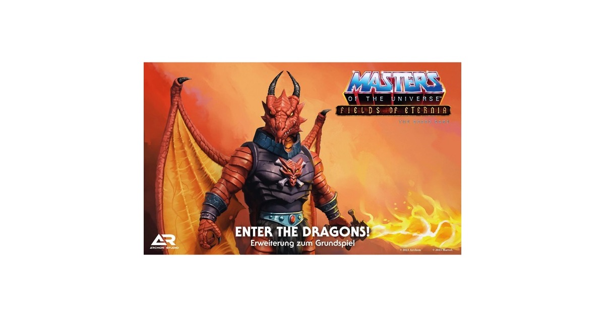 Asmodee Masters of the Universe Fields of Eternia - Enter the Dragons!, Brettspiel(Erweiterung)
