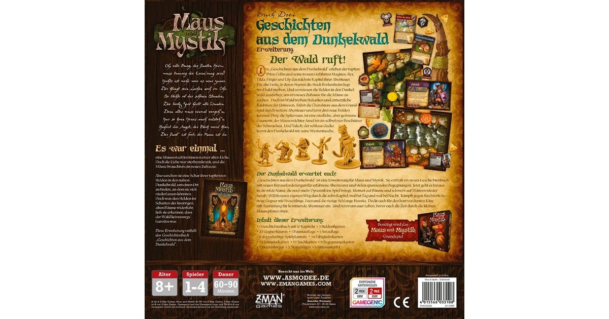 Asmodee Maus & Mystik: Geschichten aus dem Dunkelwald, Brettspiel(Erweiterung)