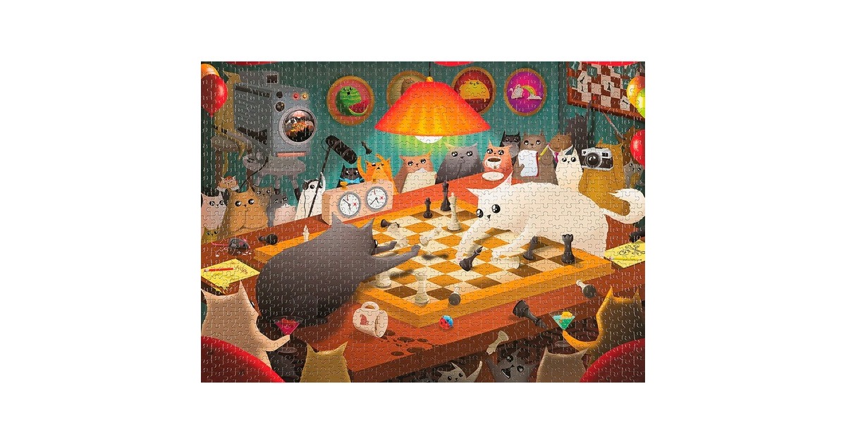 Asmodee Puzzle Exploding Kittens - Cats Playing Chess(1000 Teile)