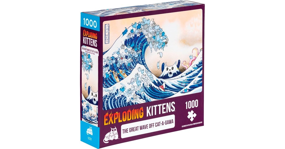 Asmodee Puzzle Exploding Kittens- The Great Wave of Cat-a-gawa(1000 Teile)