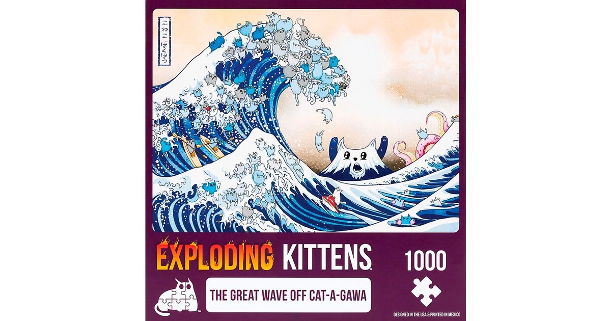 Asmodee Puzzle Exploding Kittens- The Great Wave of Cat-a-gawa(1000 Teile)