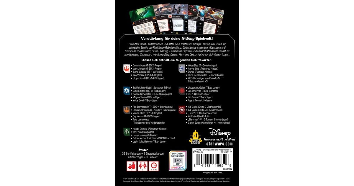 Asmodee Star Wars: X-Wing 2. Edition - Draufgänger und Fliegerasse II, Tabletop(Erweiterung)