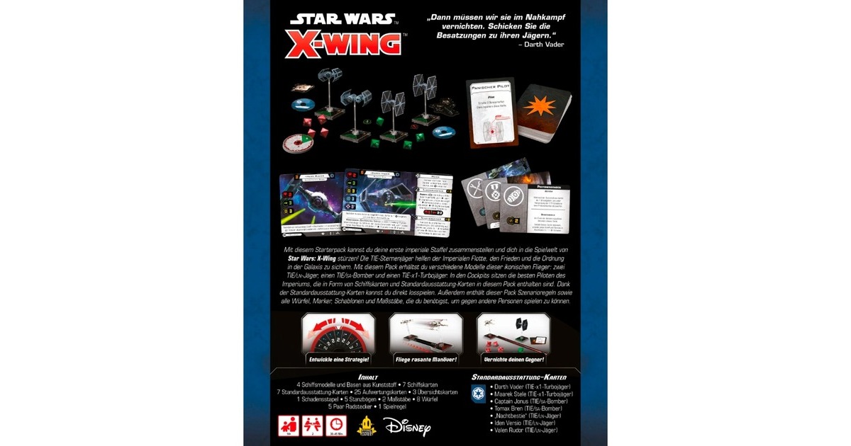 Asmodee Star Wars: X-Wing 2. Edition - Galaktisches Imperium Staffel-Starterpack, Tabletop