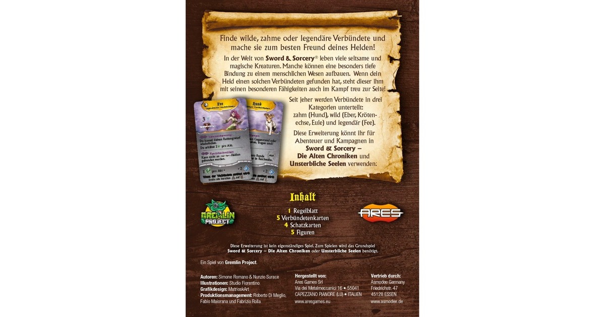 Asmodee Sword & Sorcery - Rechtschaffene Verbündete, Brettspiel(Erweiterung)