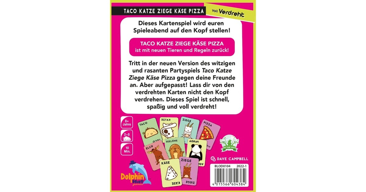 Asmodee Taco Katze Ziege Käse Pizza: Voll verdreht, Kartenspiel