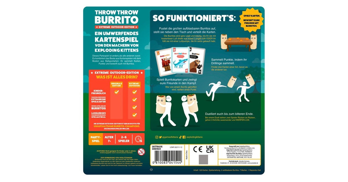 Asmodee Throw Throw Burrito: Extreme Outdoor-Edition, Partyspiel