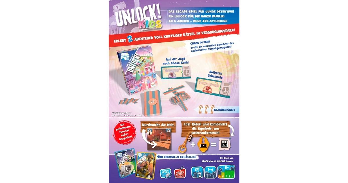 Asmodee Unlock! Kids - Chaos im Park, Kartenspiel