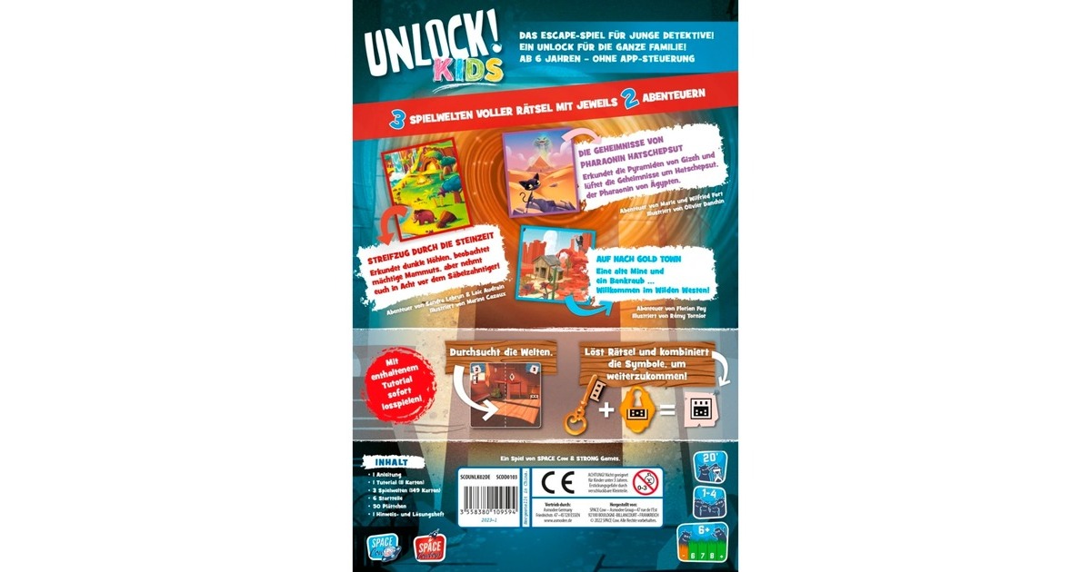 Asmodee Unlock! Kids - Geschichten aus der Vergangenheit, Kartenspiel