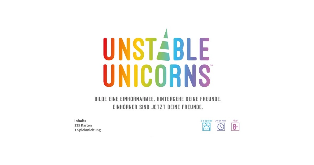 Asmodee Unstable Unicorns, Kartenspiel