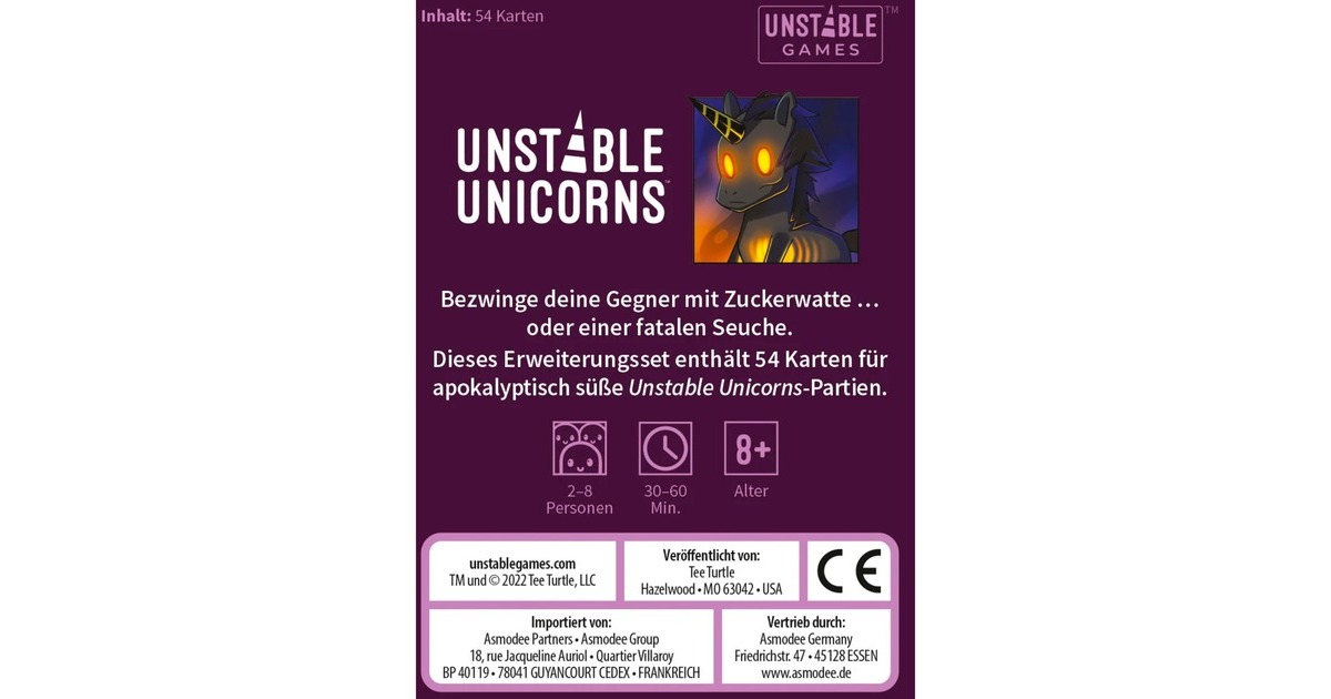Asmodee Unstable Unicorns - Regenbogen-Apokalypse Erweiterungsset, Kartenspiel(Erweiterung)