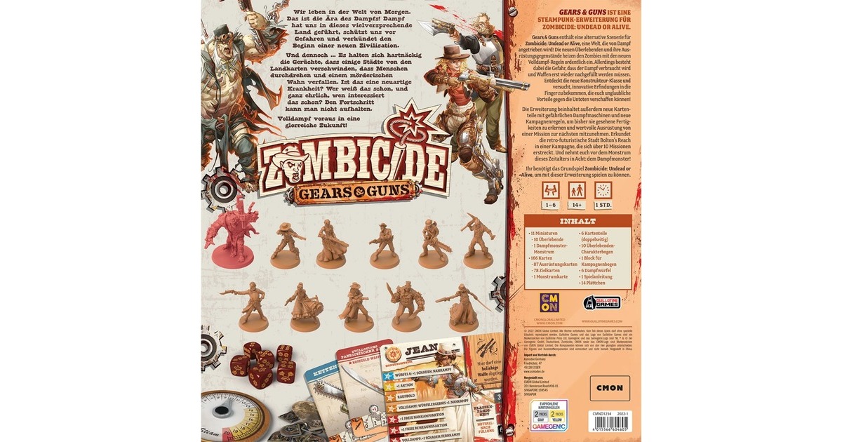 Asmodee Zombicide: Undead or Alive - Gears & Guns, Brettspiel(Erweiterung)