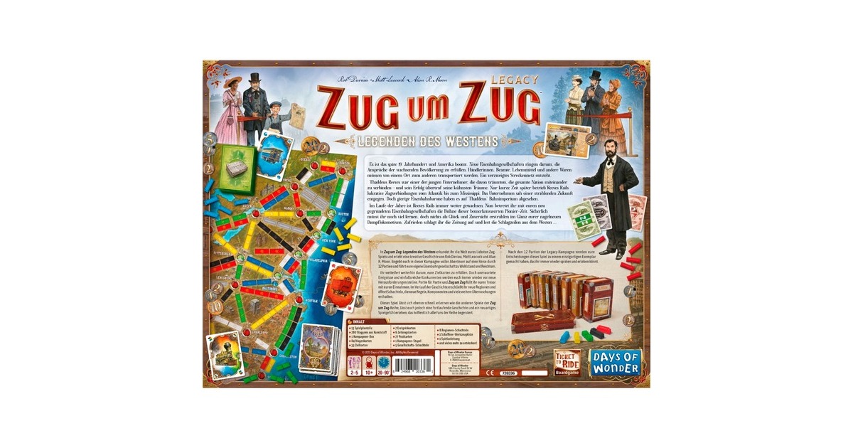 Asmodee Zug um Zug Legacy: Legenden des Westens, Brettspiel
