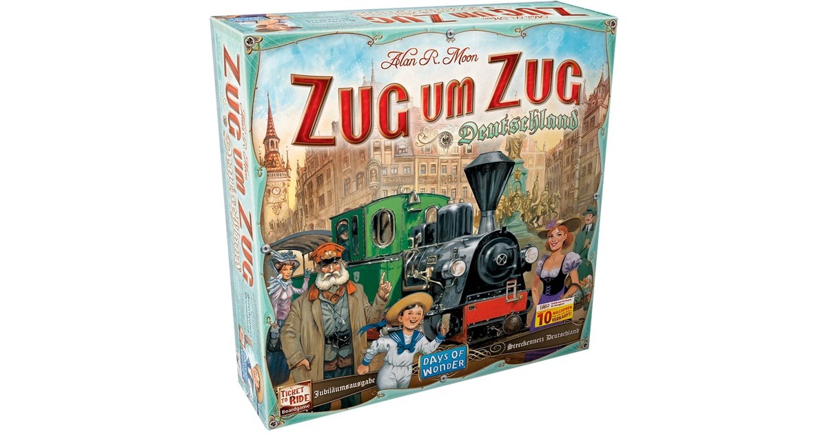 Asmodee Zug um Zug: Deutschland, Brettspiel(Neuauflage 2023, inkl. Erweiterung Deutschland 1902)