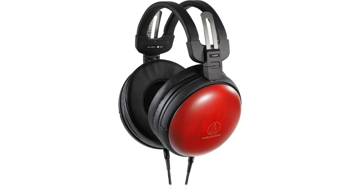 Audio-Technica ATH-AWAS/F, Kopfhörer(schwarz/rot, Klinke)