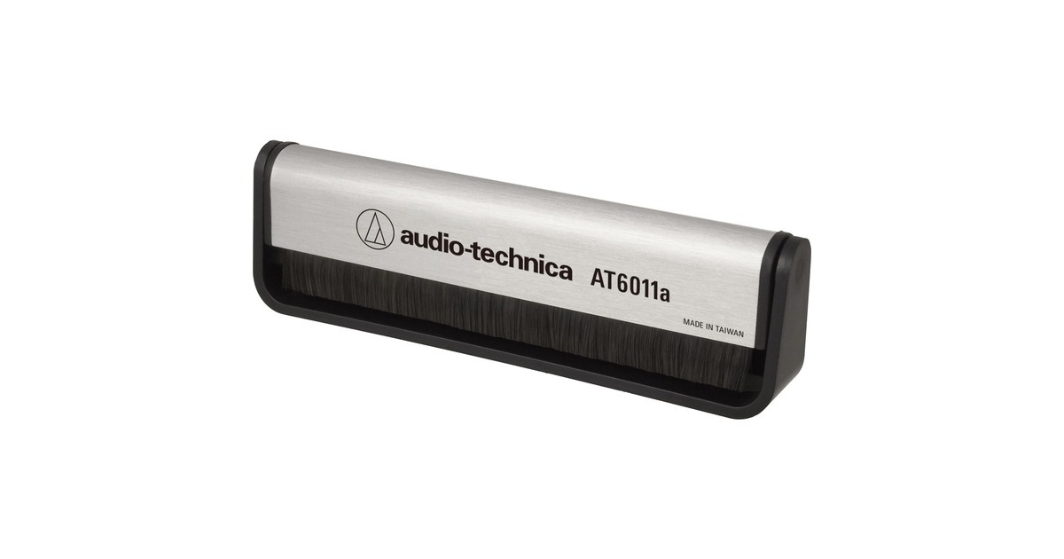 Audio-Technica Antistatische Schallplattenbürste AT6011a, Reinigungsbürste(schwarz/silber)