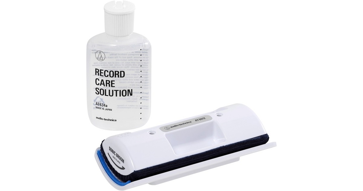 Audio-Technica Schallplatten-Reinigungsset AT6012, Reinigungsmittel(60ml, mit Samt-Bürstenpad)