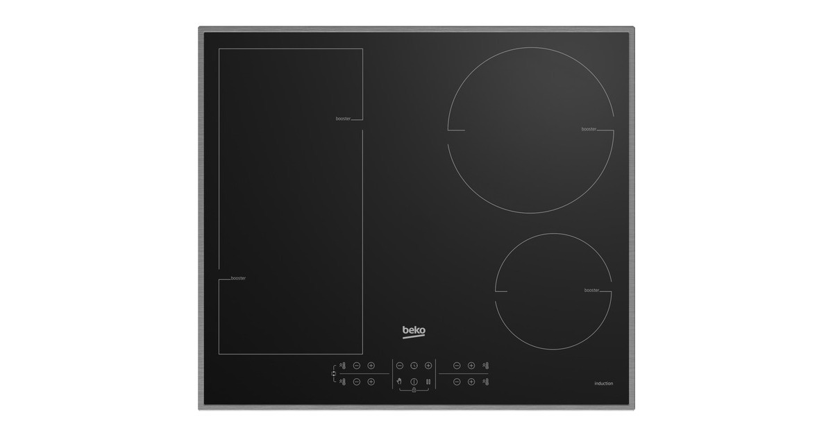 BEKO HII 64200 FMTX, Autarkes Kochfeld(schwarz/edelstahl)