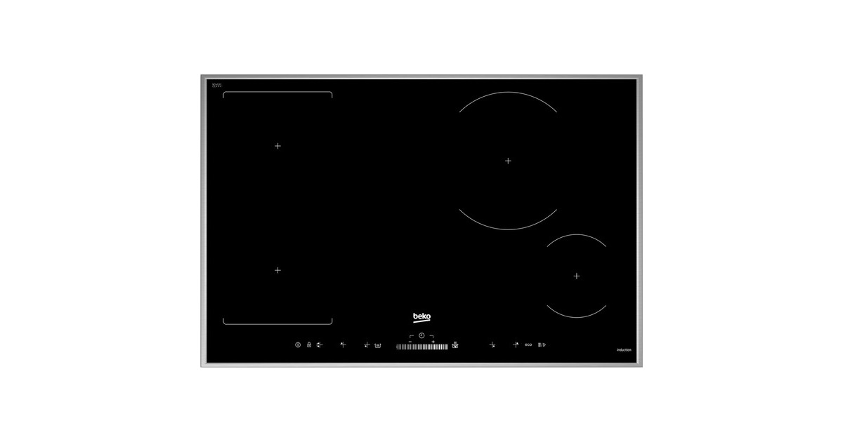 BEKO HII 84500 FHTX, Autarkes Kochfeld(schwarz/silber, 80 cm)