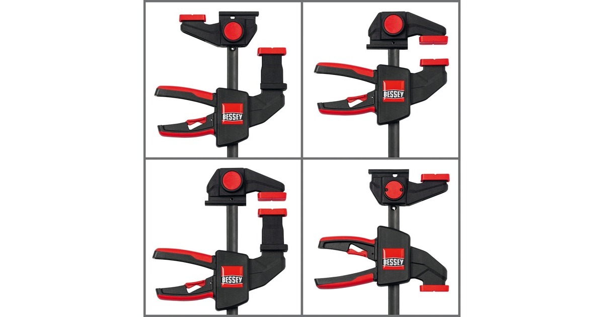 BESSEY 2x Einhand-Tischzwinge EZR15-6 SET(schwarz/rot, 150 / 60)