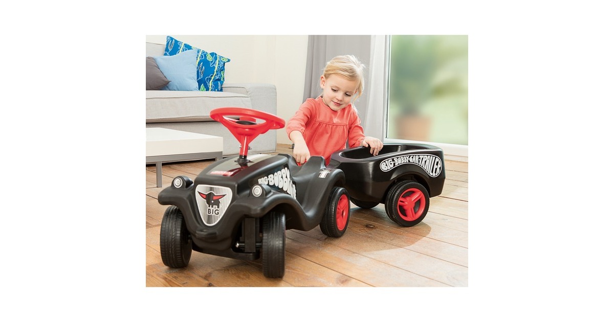 BIG Bobby-Car Anhänger Fulda , Kinderfahrzeug(schwarz/rot)
