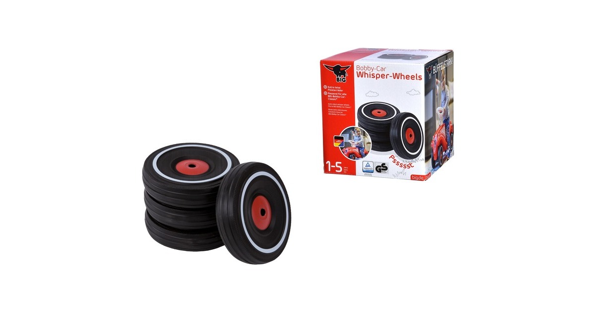 BIG Bobby Car Classic Flüsterreifen Set, Räder-Set(schwarz)