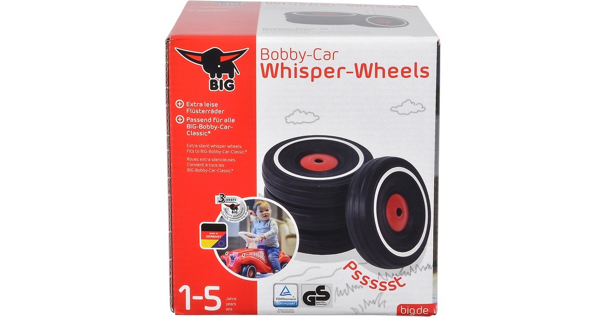 BIG Bobby Car Classic Flüsterreifen Set, Räder-Set(schwarz)