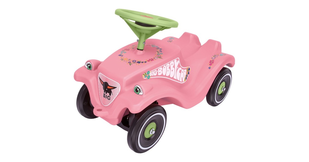BIG Bobby-Car-Classic Flower, Rutscher(rosa/hellgrün)
