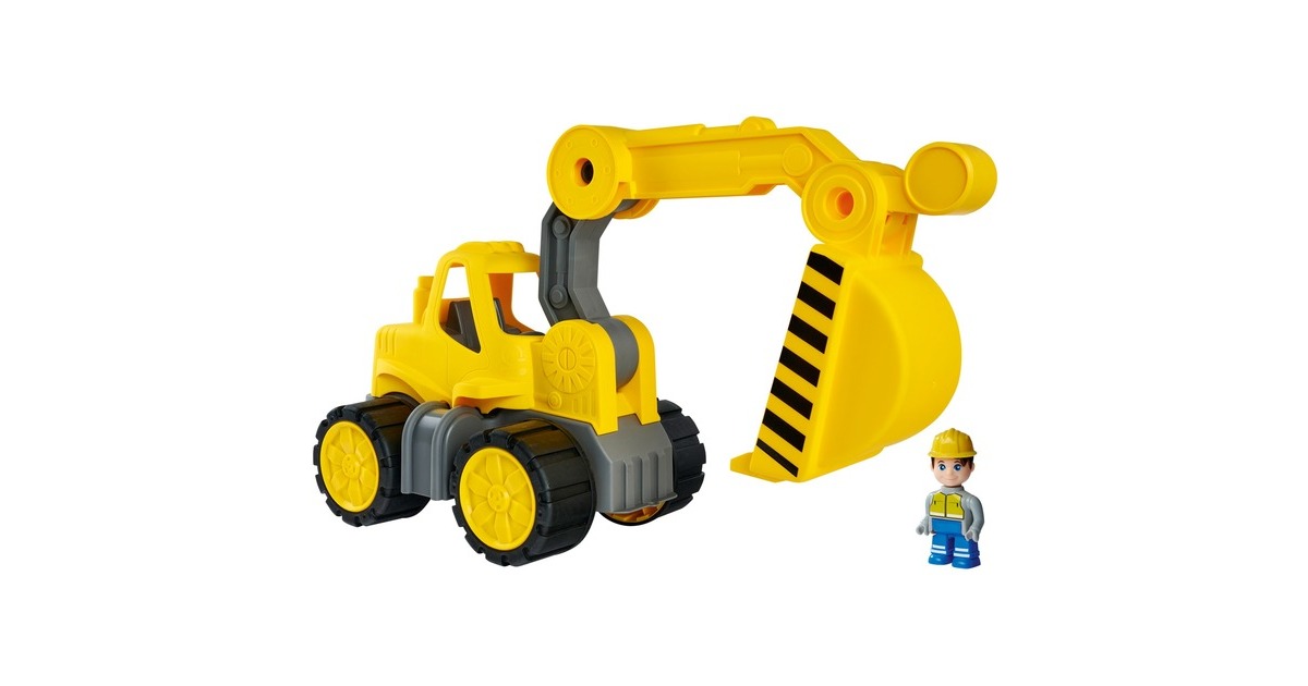 BIG Power-Worker Bagger + Figur, Spielfahrzeug(gelb/grau)