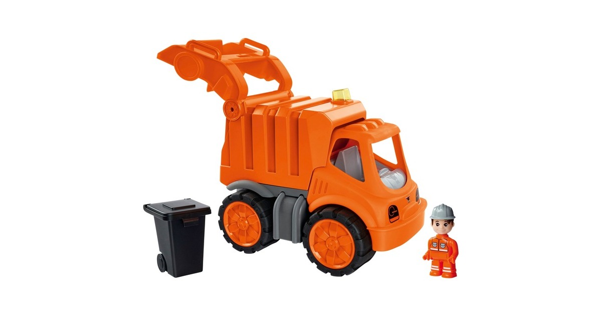 BIG Power-Worker Müllwagen + Figur, Spielfahrzeug(orange/grau)