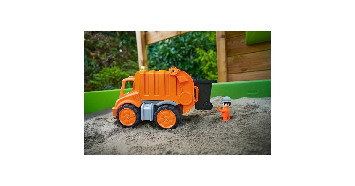 BIG Power-Worker Müllwagen + Figur, Spielfahrzeug(orange/grau)