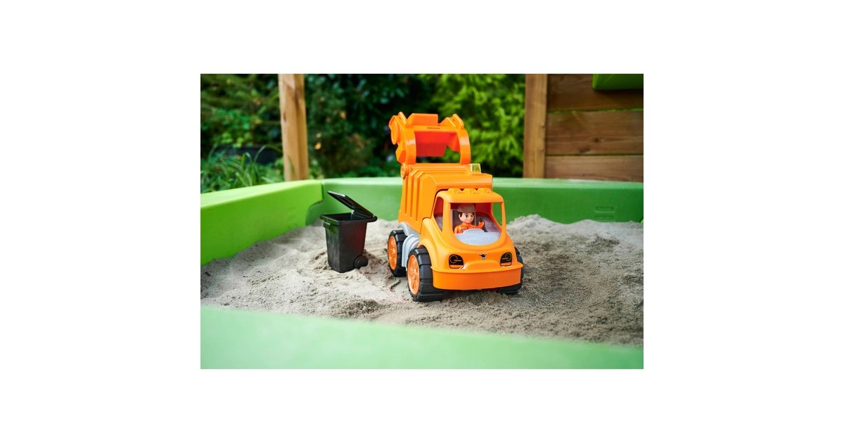 BIG Power-Worker Müllwagen + Figur, Spielfahrzeug(orange/grau)