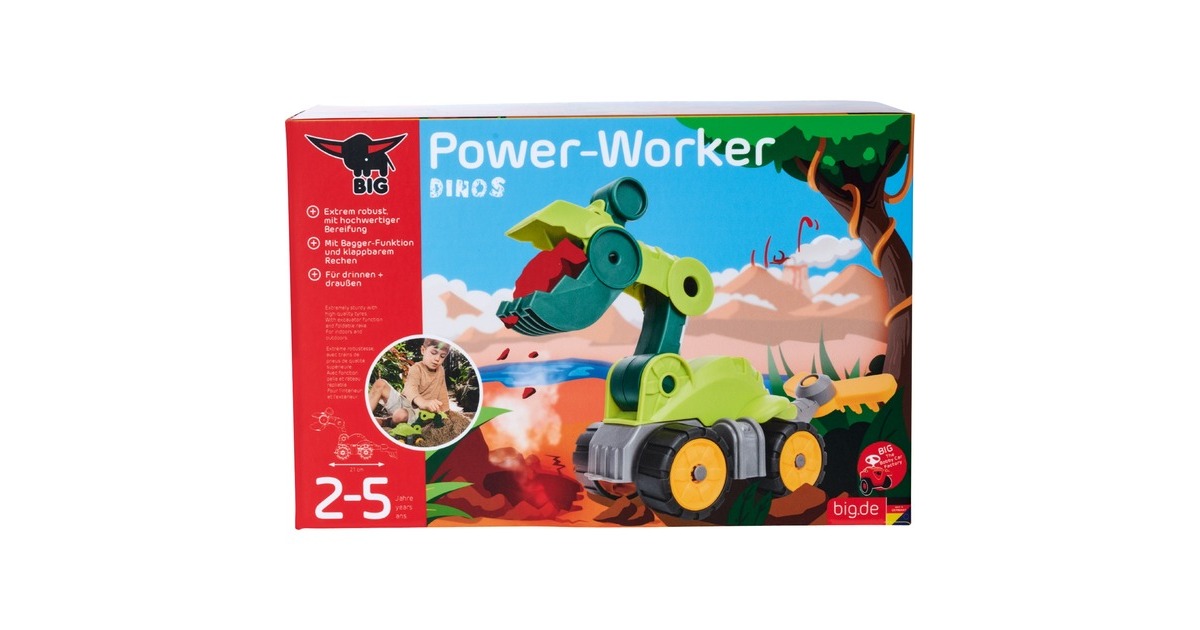 BIG Power-Worker Mini Dino T-Rex, Spielfahrzeug(grün)
