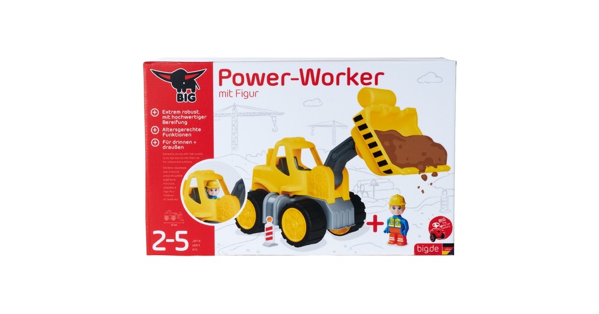 BIG Power-Worker Radlader + Figur, Spielfahrzeug(gelb/grau)
