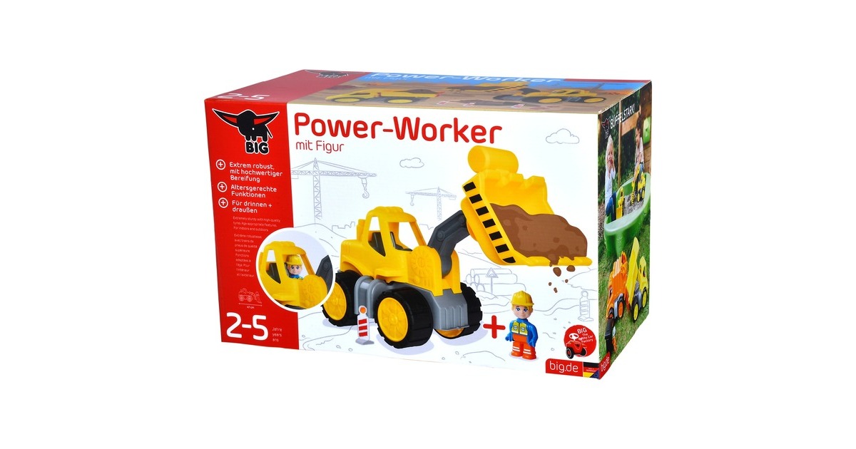 BIG Power-Worker Radlader + Figur, Spielfahrzeug(gelb/grau)