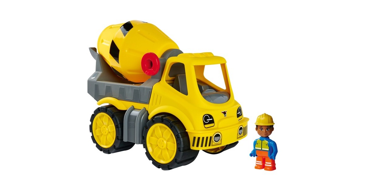 BIG Power-Worker Zementmischer + Figur, Spielfahrzeug(gelb/grau)