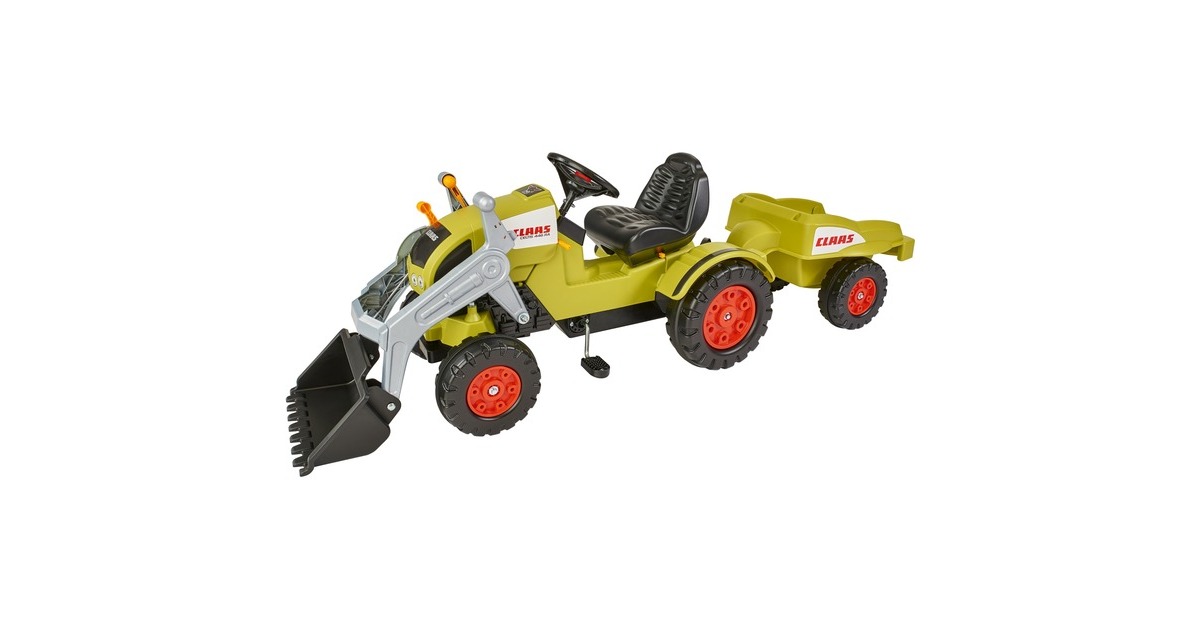 BIG Traktor CLAAS Celtis mit Anhänger , Kinderfahrzeug(hellgrün)
