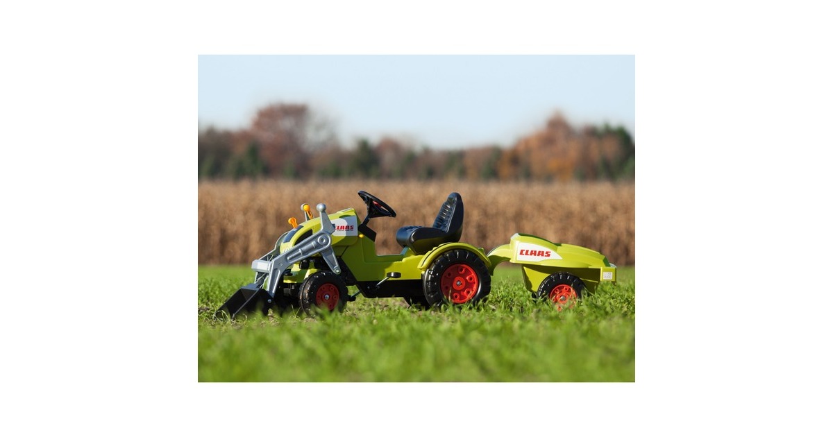 BIG Traktor CLAAS Celtis mit Anhänger , Kinderfahrzeug(hellgrün)