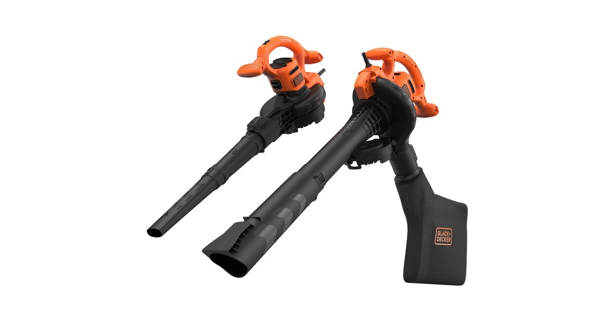 BLACK+DECKER 3-in-1 Elektro-Laubsauger BEBLV260-QS, Laubsauger/Laubbläser(schwarz/orange, 2.600 Watt)
