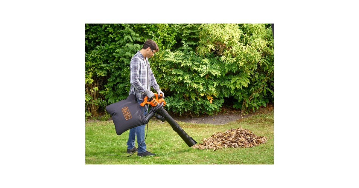 BLACK+DECKER 3-in-1 Elektro-Laubsauger BEBLV260-QS, Laubsauger/Laubbläser(schwarz/orange, 2.600 Watt)