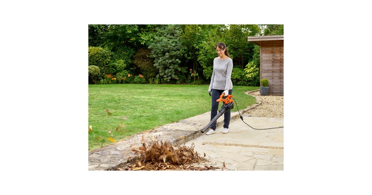 BLACK+DECKER 3-in-1 Elektro-Laubsauger BEBLV260-QS, Laubsauger/Laubbläser(schwarz/orange, 2.600 Watt)