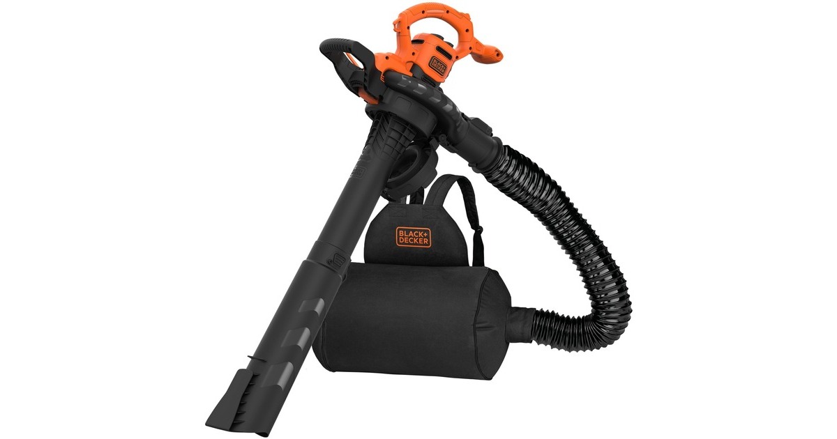 BLACK+DECKER 3-in-1 Elektro-Laubsauger BEBLV290-QS, Laubsauger/Laubbläser(schwarz/orange, 2.900 Watt)