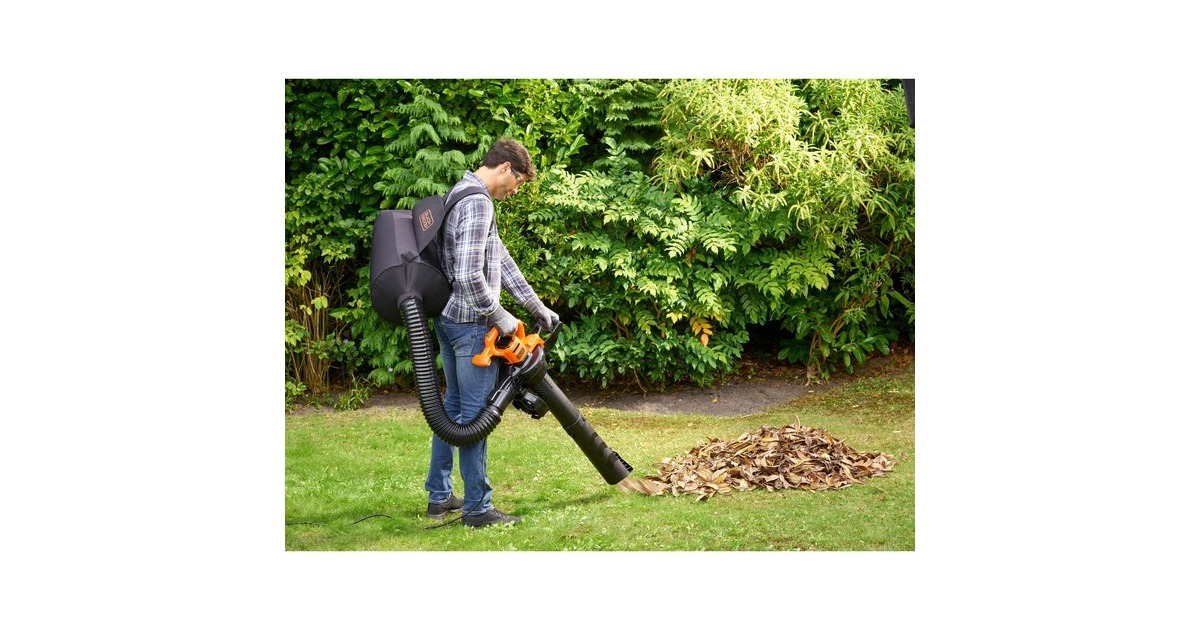 BLACK+DECKER 3-in-1 Elektro-Laubsauger BEBLV290-QS, Laubsauger/Laubbläser(schwarz/orange, 2.900 Watt)