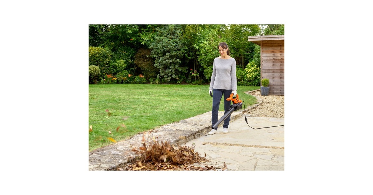 BLACK+DECKER 3-in-1 Elektro-Laubsauger BEBLV290-QS, Laubsauger/Laubbläser(schwarz/orange, 2.900 Watt)