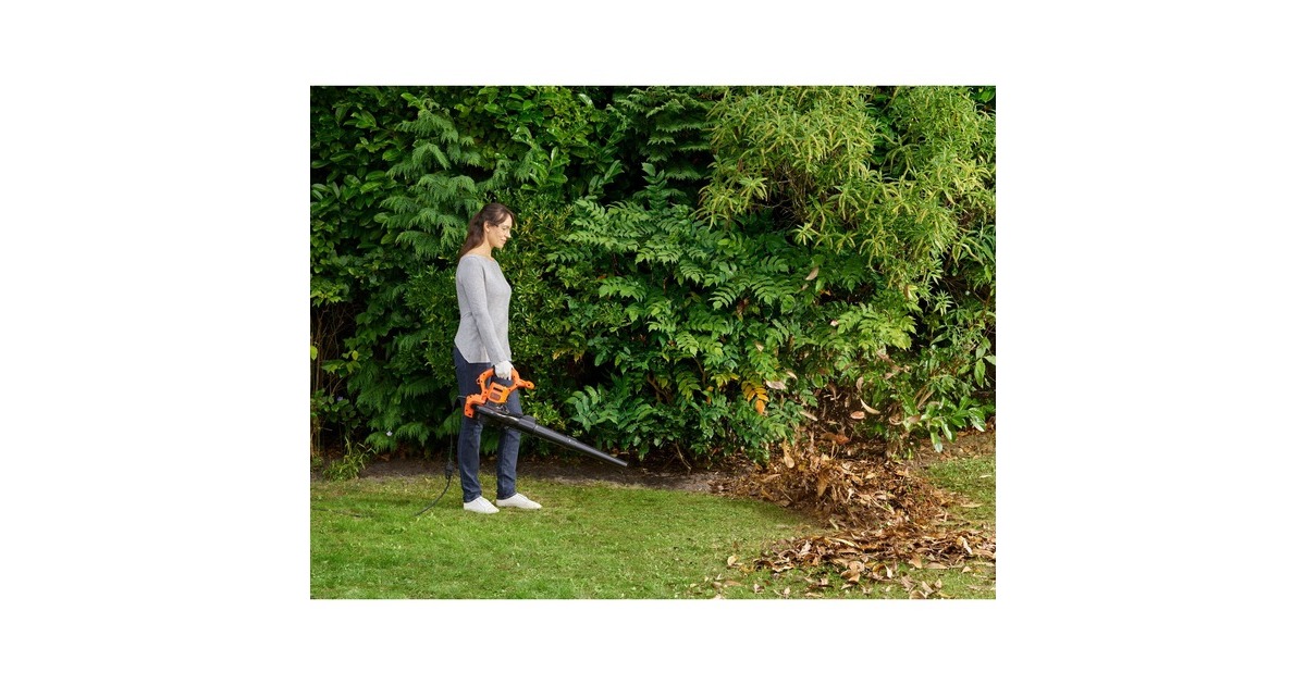 BLACK+DECKER 3-in-1 Elektro-Laubsauger BEBLV290-QS, Laubsauger/Laubbläser(schwarz/orange, 2.900 Watt)