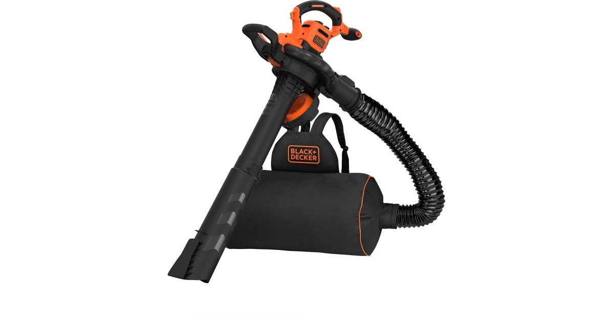 BLACK+DECKER 3-in-1 Elektro-Laubsauger BEBLV300-QS, Laubsauger/Laubbläser(schwarz/orange, 3.000 Watt)