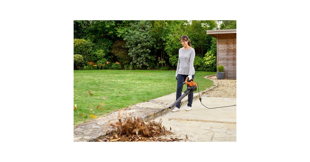 BLACK+DECKER 3-in-1 Elektro-Laubsauger BEBLV300-QS, Laubsauger/Laubbläser(schwarz/orange, 3.000 Watt)
