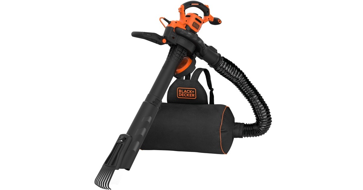 BLACK+DECKER 3-in-1 Elektro-Laubsauger BEBLV301-QS, Laubsauger/Laubbläser(schwarz/orange, 3.000 Watt)
